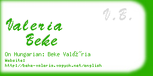 valeria beke business card